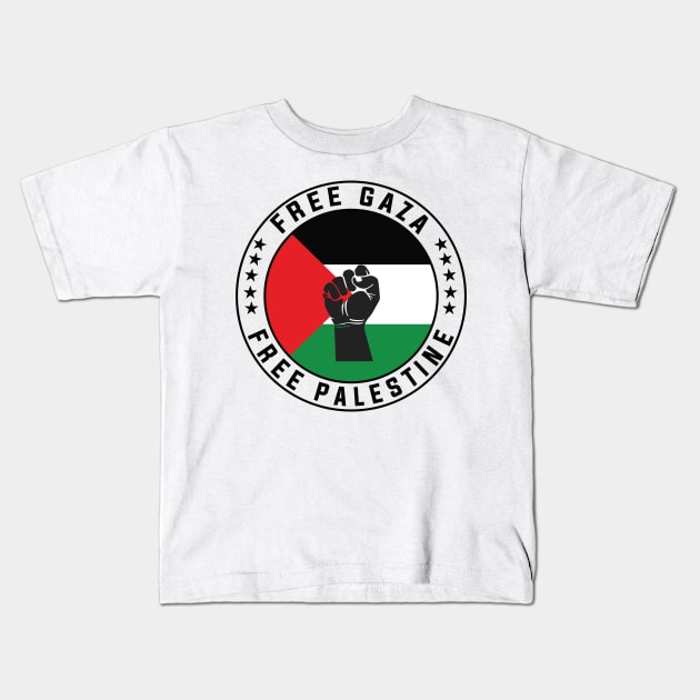 Free Palestine Kids T-Shirt by MZeeDesigns